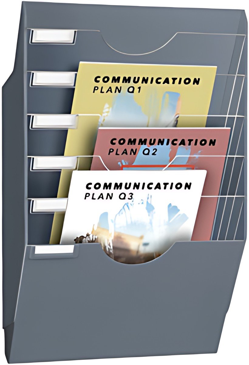 CEP Présentoir mural ReCeption, format A4, 6 cases, gris