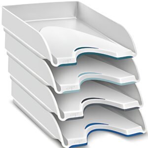 CEP Corbeille à courrier Nuance, format A4, pack de 4, blanc