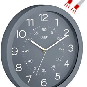 CEP Horloge murale mineral, montre quartz, magnétique, gris
