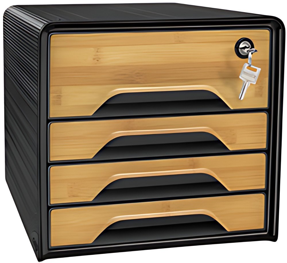 CEP Bloc de classement Smoove SECURE Silva, 4 tiroirs, noir/