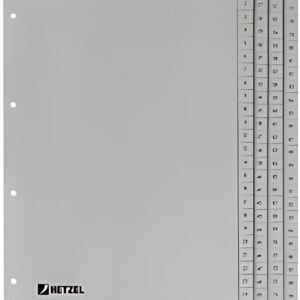 HETZEL Intercalaires en plastique, chiffres, 1-100, A4, PP