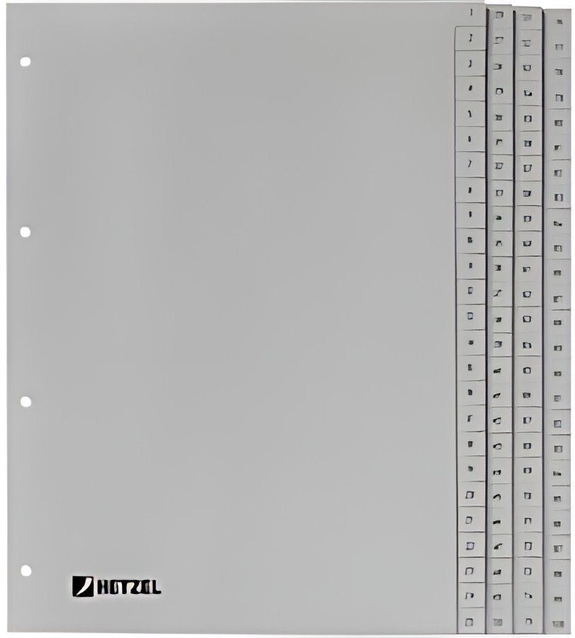HETZEL Intercalaires en plastique, chiffres, 1-100, A4, PP