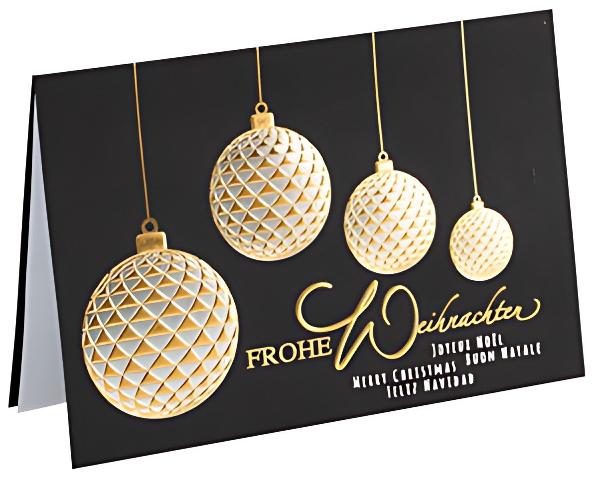 RÖMERTURM Weihnachtskarte "Goldende Weihnachtskugeln"