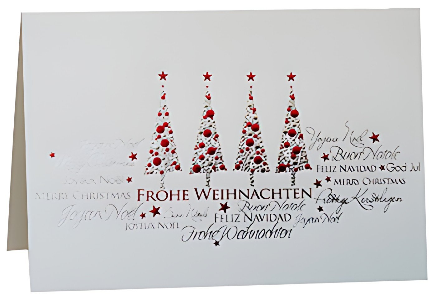 RÖMERTURM Weihnachtskarte "Silberrote Weihnachtsbäume"