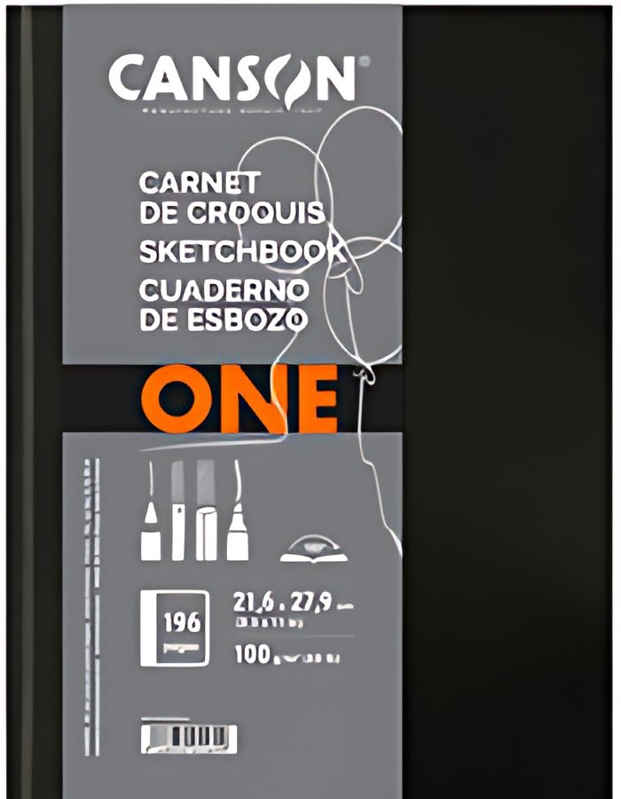 CANSON Carnet de dessin ARTBOOK ONE, 216 x 279 mm, noir