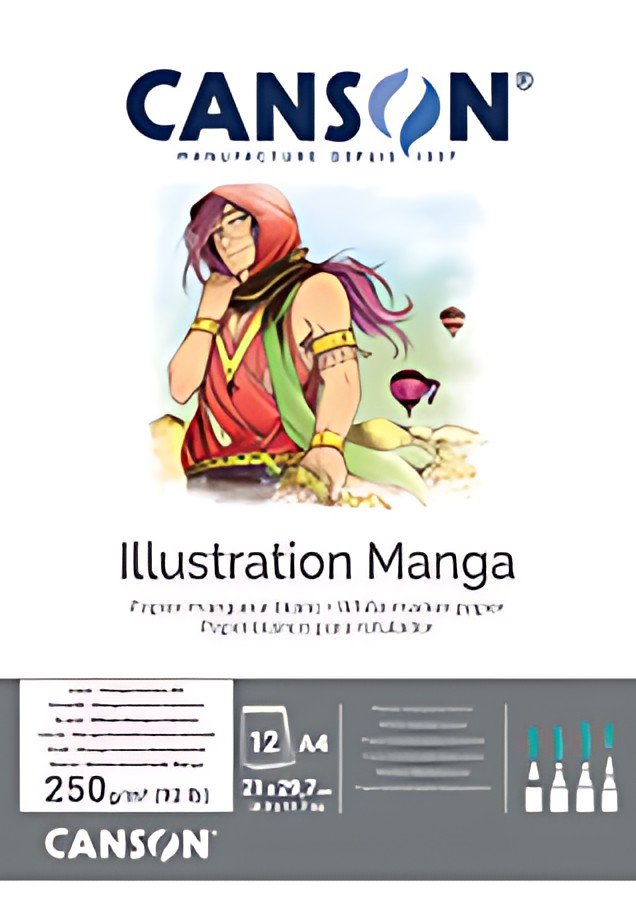 CANSON Bloc de dessin Illustration Manga, A3, 250 g/m2