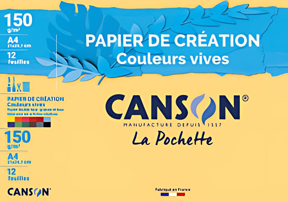 CANSON Papier de création, A4, 150 g/m2, couleurs vives
