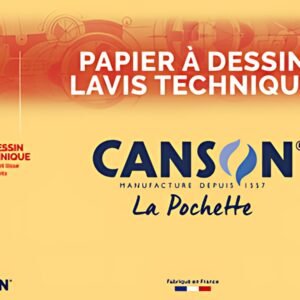 CANSON Papier à dessin Lavis technique, A4, 160 g/m2, blanc