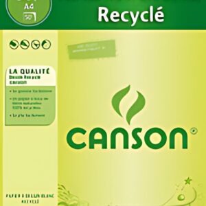 CANSON Bloc de papier à dessin recyclé, A4, 90 g/m2, blanc