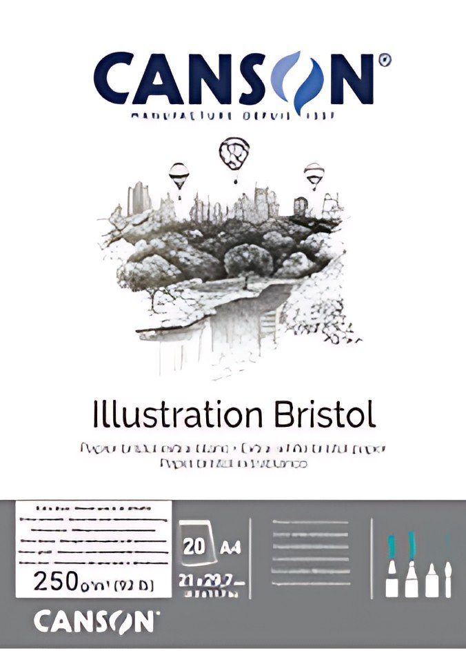 CANSON Bloc Illustration Bristol, A3, 250 g/m2, blanc