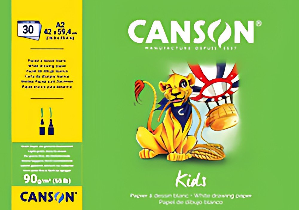 CANSON Bloc à dessin Kids, A2, 90 g/m2, 30 feuilles