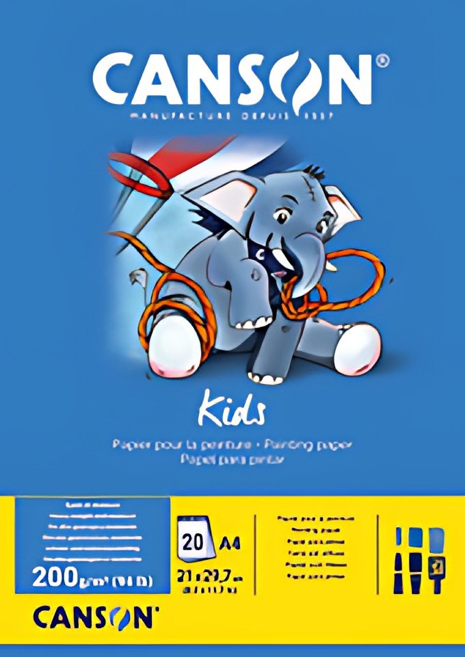 CANSON Bloc de papier pour la peinture Kids, A4, 200 g/m2