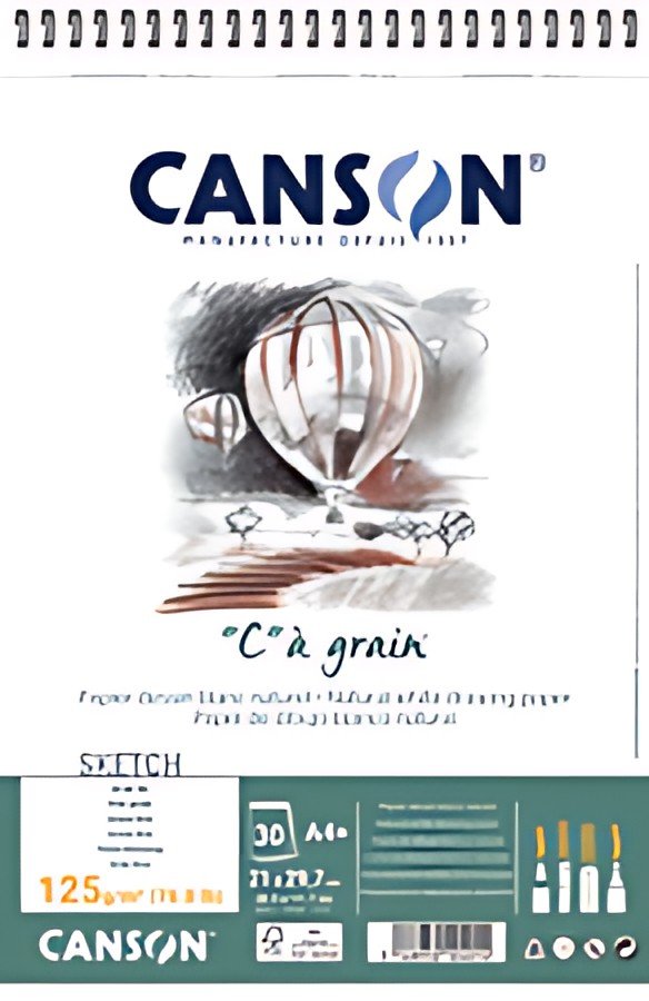 CANSON Album spiralé de papier dessin "C" à grain, A5