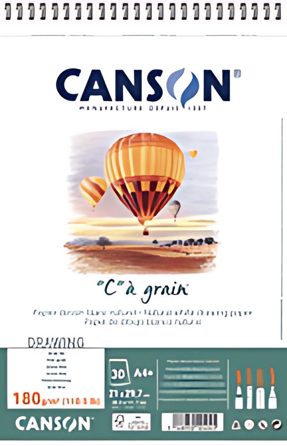 CANSON Album spiralé de papier dessin "C" à grain, A5