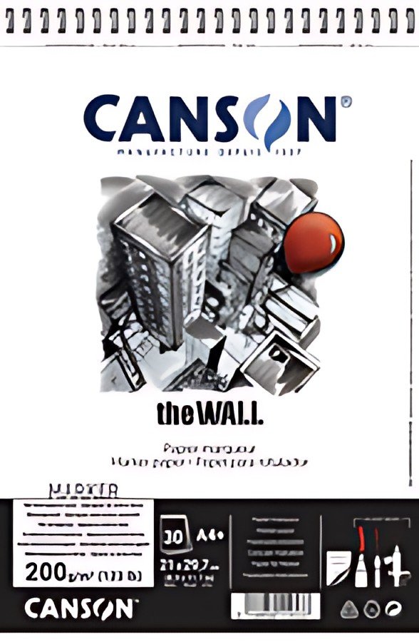 CANSON Bloc papier dessin spiralé "The WALL", A4, 200 g/m2