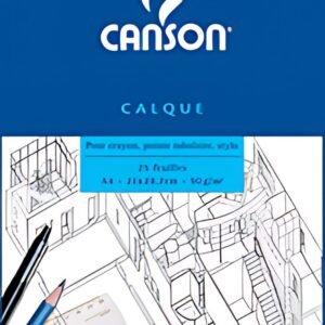 CANSON Bloc calque transparent, 25 feuilles, 90/95 g/m2, A4