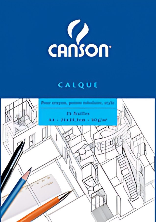 CANSON Bloc calque transparent, 25 feuilles, 90/95 g/m2, A4