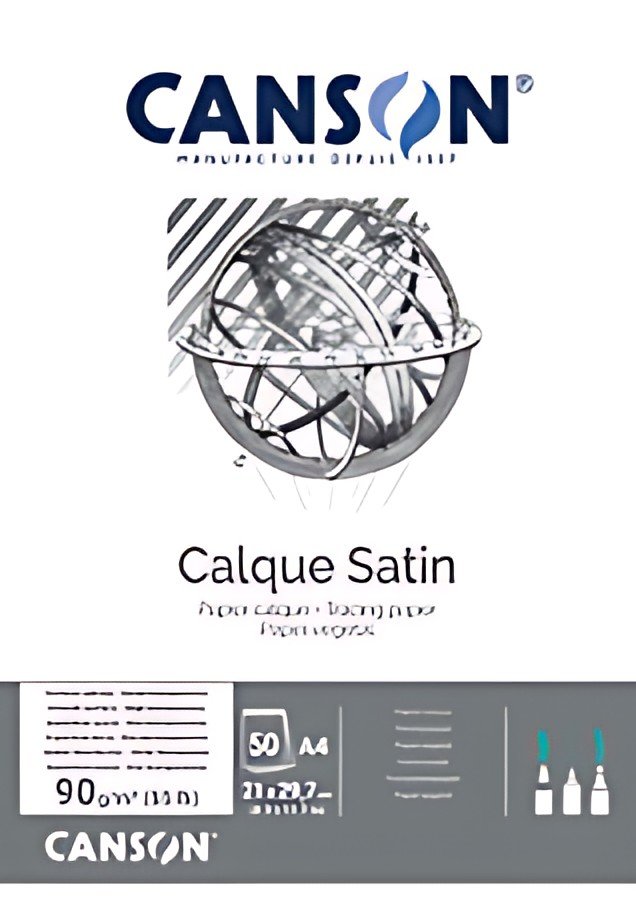 CANSON Bloc papier calque satin, 90/95 g/m2, A3