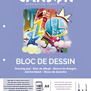 CANSON Bloc de feuillets mobiles de papier à dessin, blanc