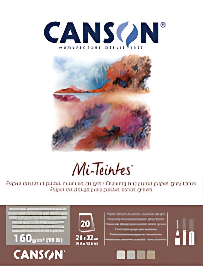 CANSON Papier beaux-arts Mi-Teintes, en bloc, 240 x 320 mm