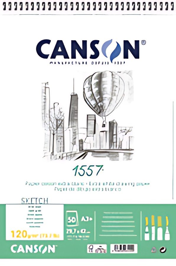 CANSON Album spiralé papier dessin 1557, A5, 120 g/m2
