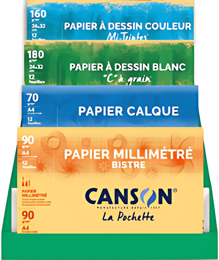 CANSON Papier dessin "Les incontournables", présentoir de 40