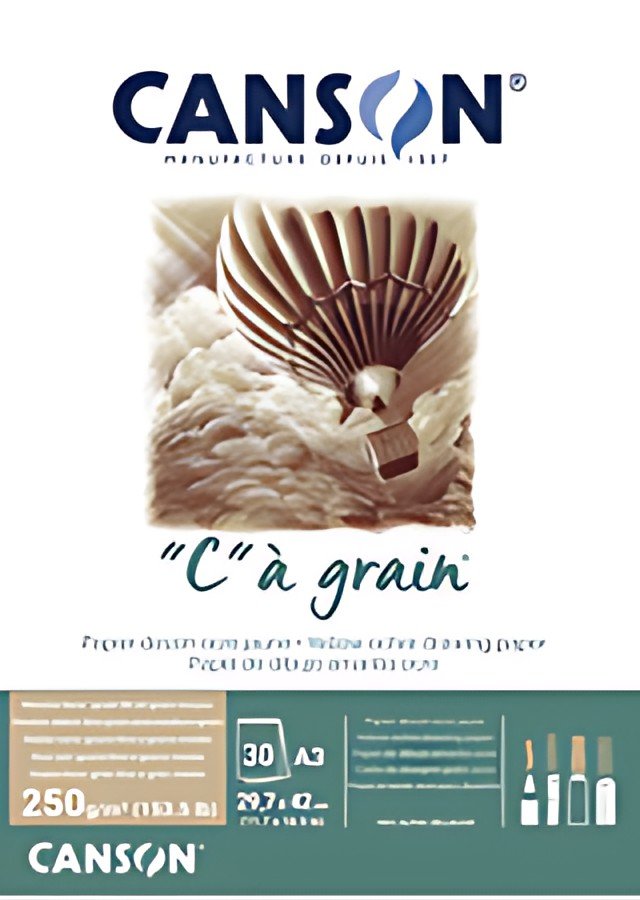 CANSON Bloc papier dessin "C" à grain Couleur, ocre chiné