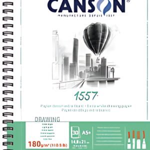 CANSON Album spiralé papier dessin 1557, A5+, 180 g/m2