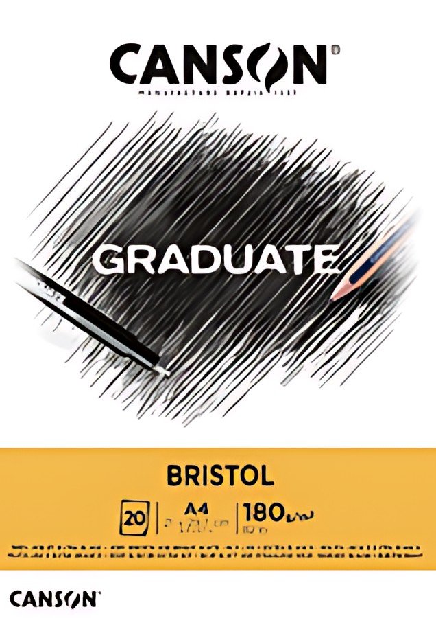 CANSON Bloc de dessin GRADUATE BRISTOL, A4