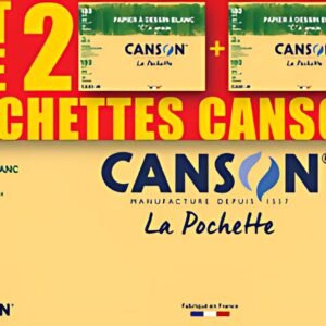 CANSON Papier à dessin "C" à grain, A4, lot de 2