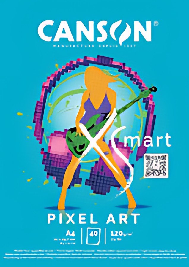 CANSON Bloc de dessin XS'MART PIXEL ART, A4