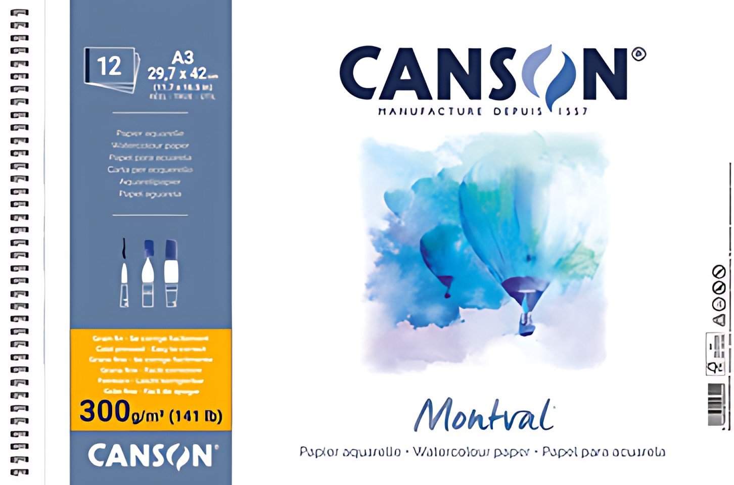 CANSON Album papier aquarelle "Montval", 210 x 297 mm, 300 g