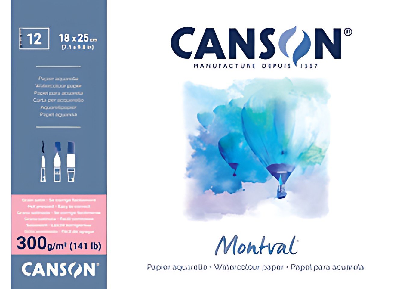 CANSON Bloc papier aquarelle "Montval", 240 x 320 mm, 300 g