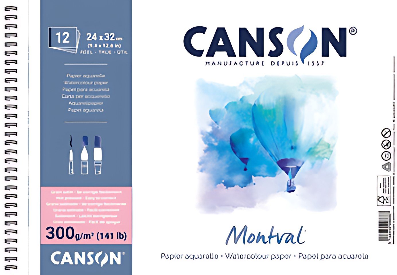 CANSON Album papier aquarelle "Montval", 135 x 210 mm, 300 g