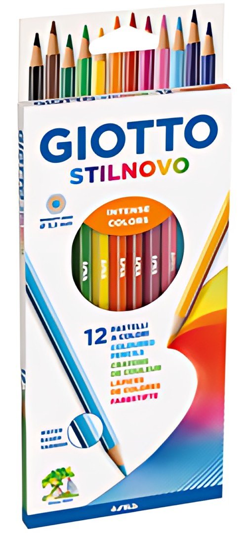 GIOTTO Crayon de couleur STILNOVO, étui carton de 12