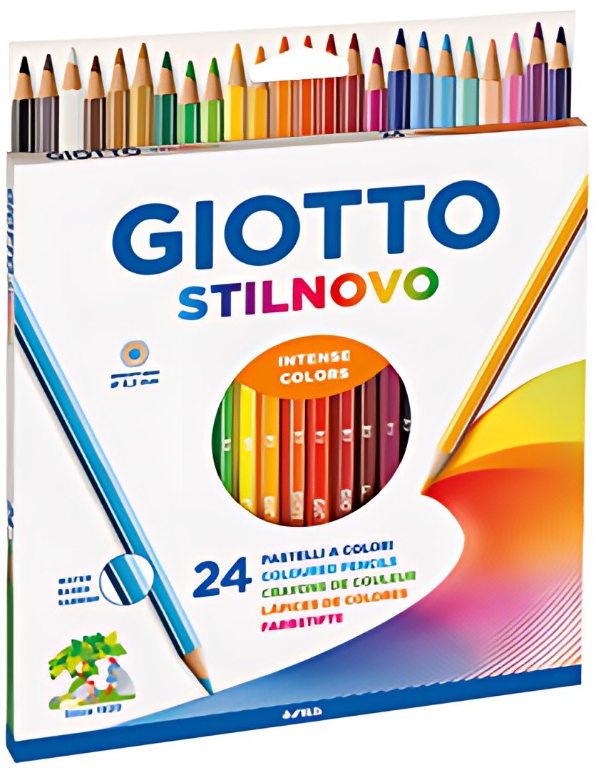 GIOTTO Crayon de couleur STILNOVO, étui carton de 24