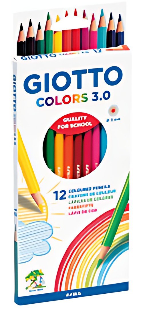 GIOTTO Crayon de couleur COLOR 3.0, étui carton de 12