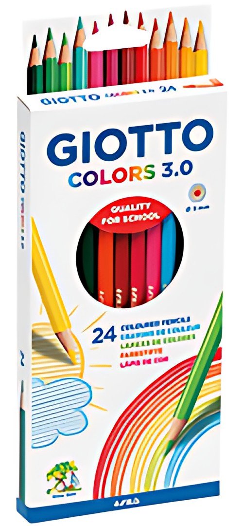 GIOTTO Crayon de couleur COLOR 3.0, étui carton de 24
