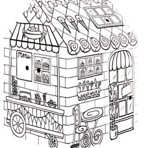 Fellowes Maison de jeu Candy Shop/Restaurant, carton ondulé