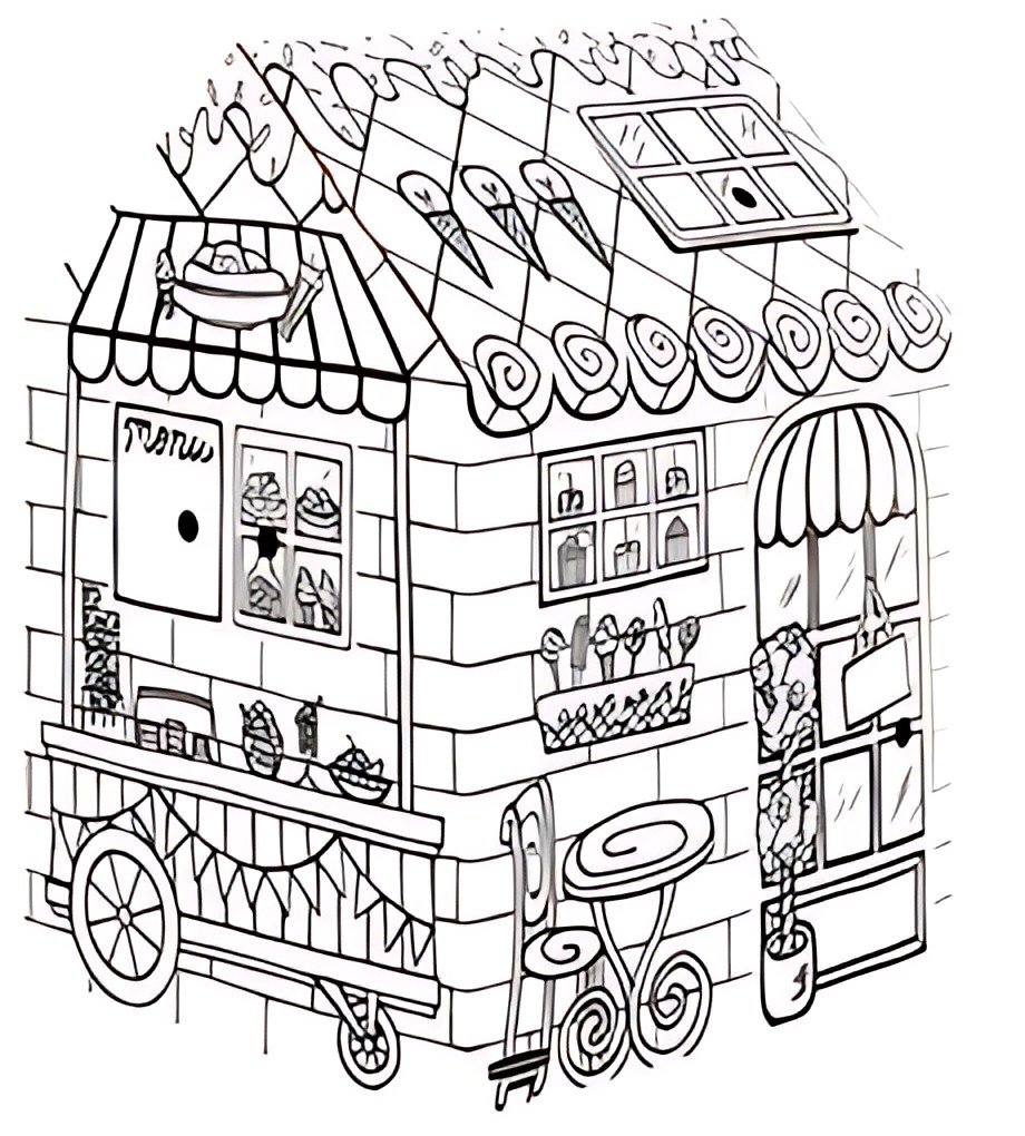 Fellowes Maison de jeu Candy Shop/Restaurant, carton ondulé