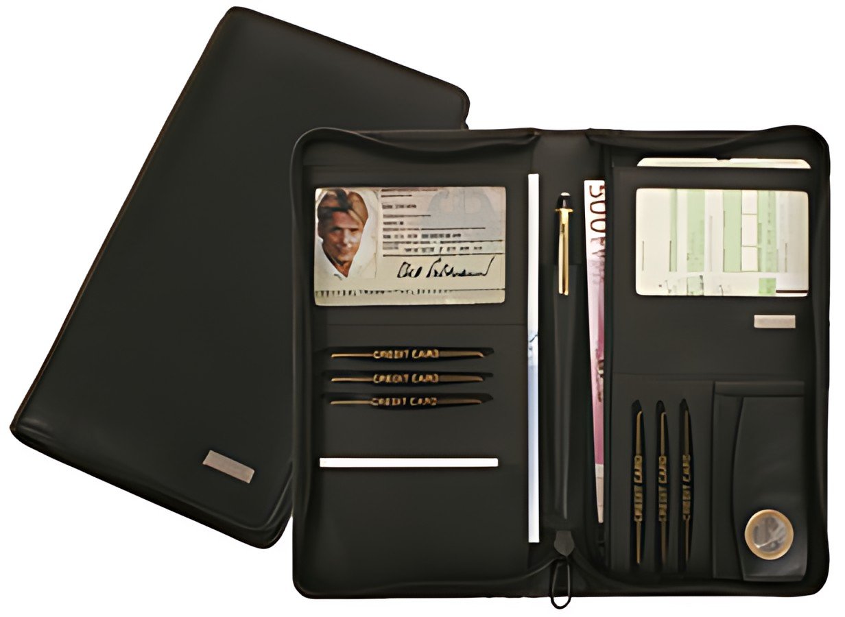 Alassio Organiseur de voyage, cuir nappa, noir