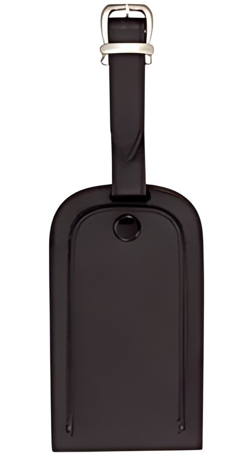 JSA Porte-étiquette de bagage, en cuir, noir