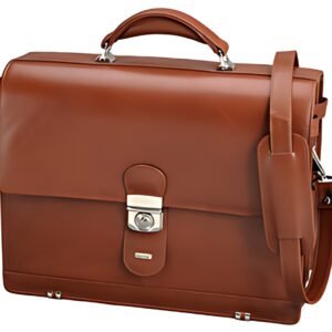 Alassio Porte-documents "MOCCA", cuir, cognac