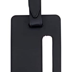 JSA Porte-étiquette de bagage, en cuir, noir