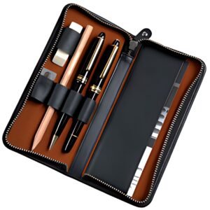 Alassio Etui pour 3 stylos, cuir, noir