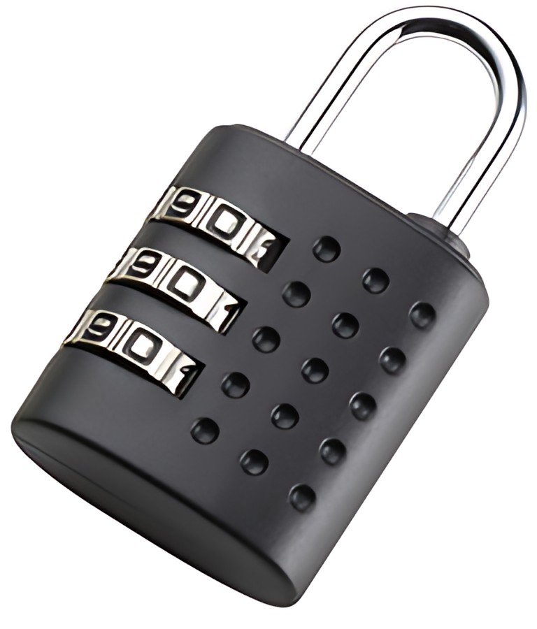 JSA Cadenas à combinaison, combinaison à 3 chiffres, noir