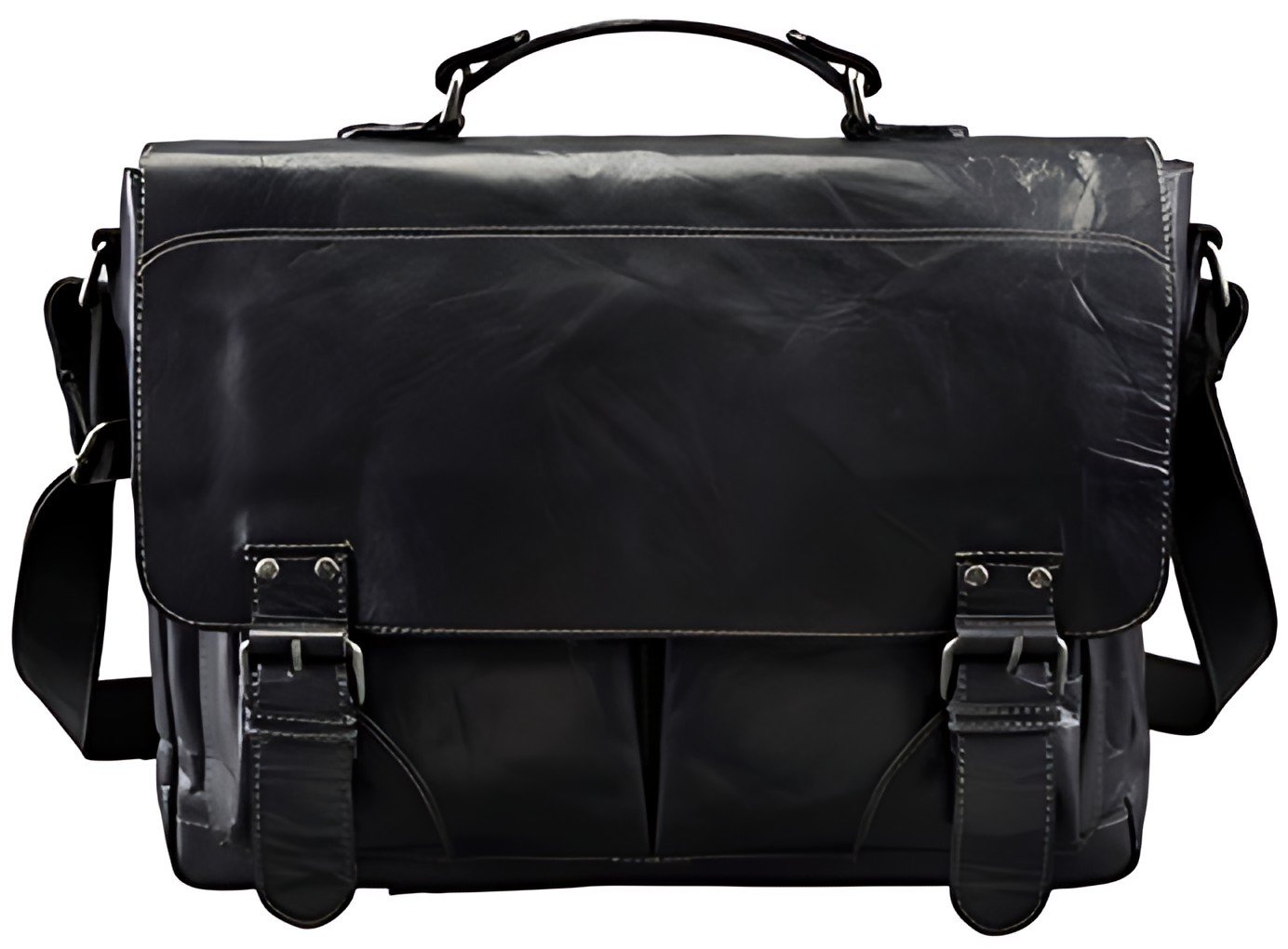 PRIDE&SOUL Sac à bandoulière "Business Sac XL", cuir, noir