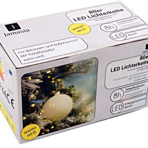 Jamasia Guirlande lumineuse LED, 80 ampoules, IP 44, vert