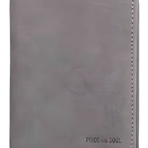 PRIDE&SOUL Portefeuille RFID, format portrait, cuir, gris