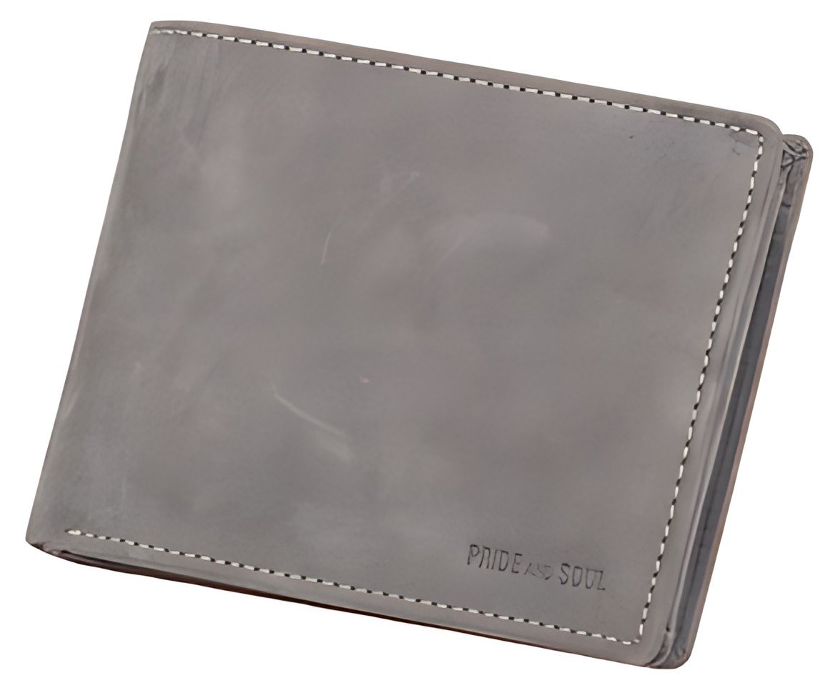 PRIDE&SOUL Portefeuille RFID, format paysage, cuir, gris